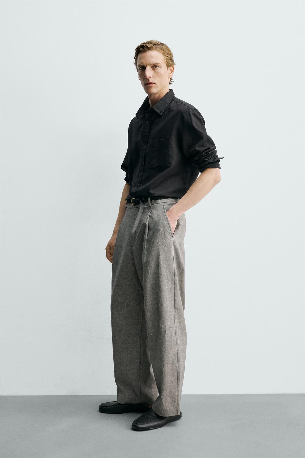 БРЮКИ RELAXED FIT ИЗО ЛЬНА И ХЛОПКА