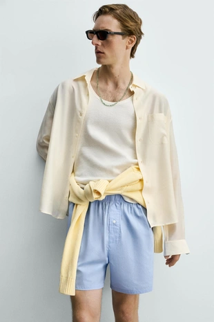 Рубашка из бамбука и шелка- Заказать в России