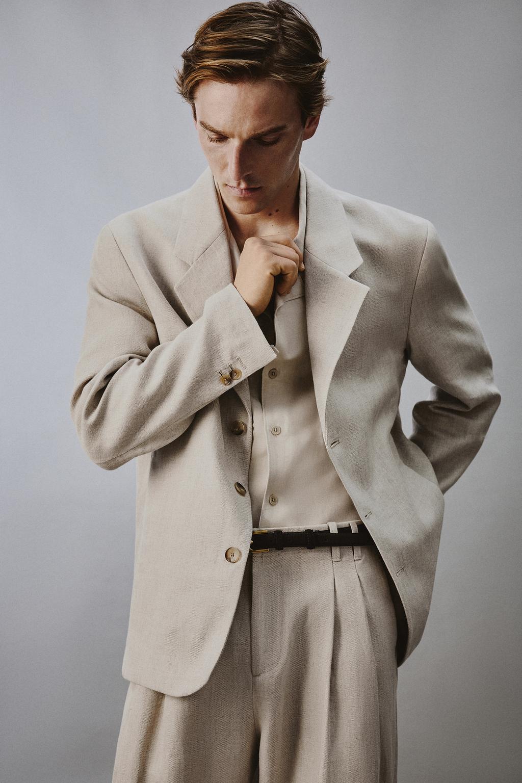 БЛЕЙЗЕР RELAXED FIT ИЗ ХЛОПКА И ЛЬНА