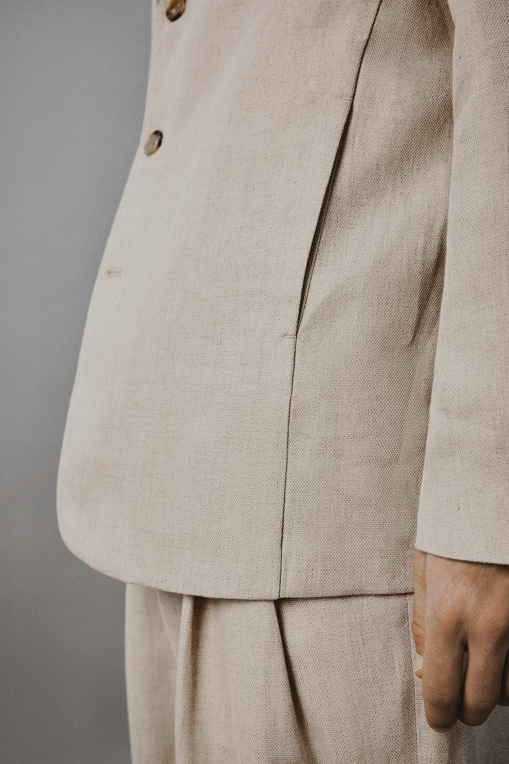 БЛЕЙЗЕР RELAXED FIT ИЗ ХЛОПКА И ЛЬНА