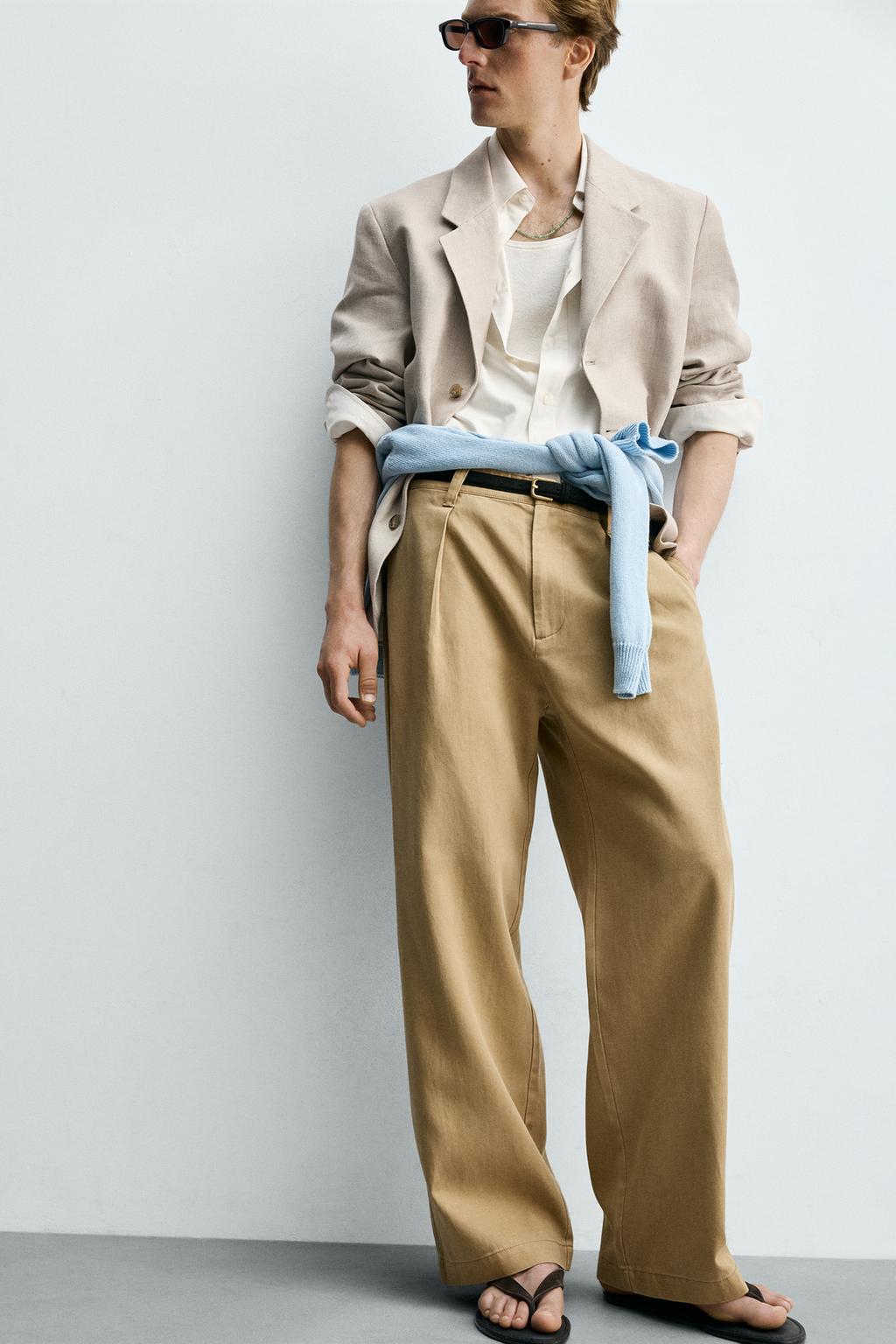 БРЮКИ ИЗ ЛИОЦЕЛЛА И ХЛОПКА СО СКЛАДКАМИ