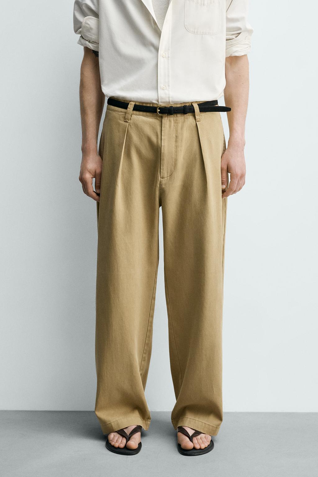 БРЮКИ ИЗ ЛИОЦЕЛЛА И ХЛОПКА СО СКЛАДКАМИ