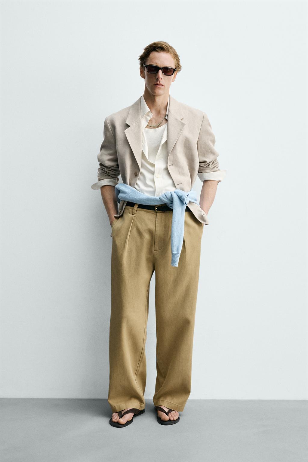 БРЮКИ ИЗ ЛИОЦЕЛЛА И ХЛОПКА СО СКЛАДКАМИ