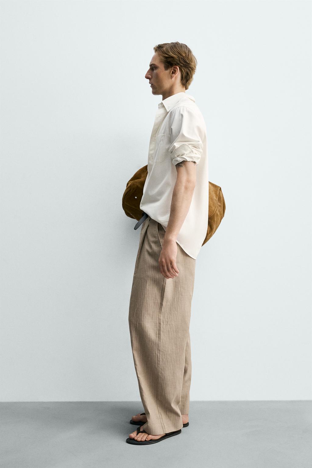 БРЮКИ RELAXED FIT ИЗО ЛЬНА И ХЛОПКА