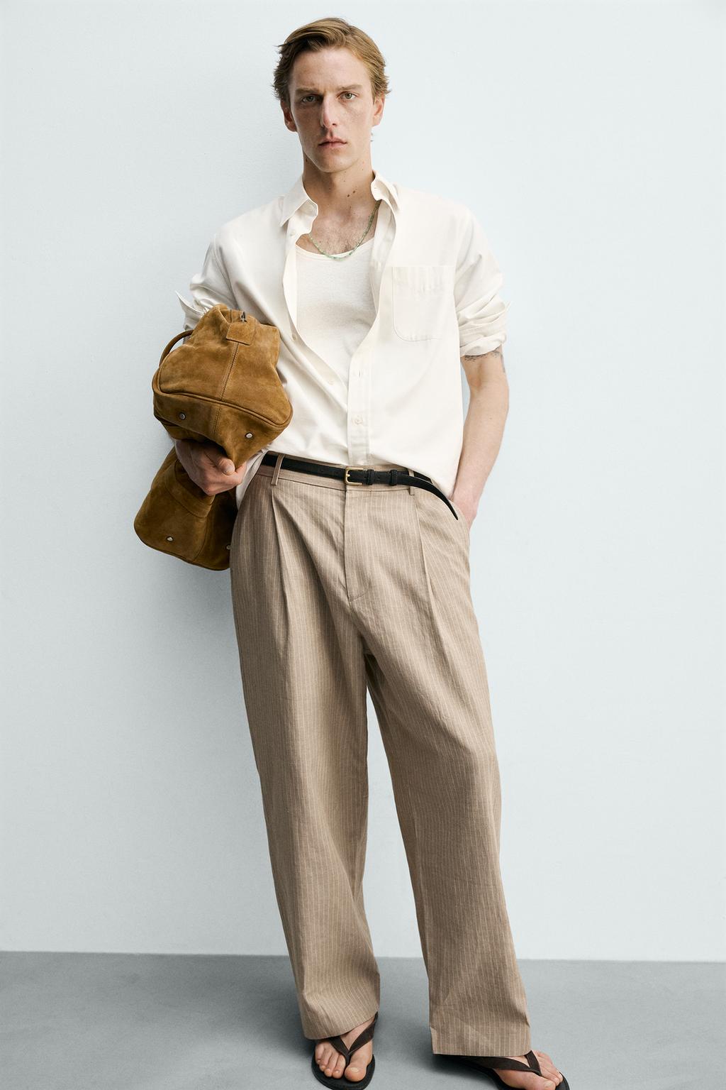 БРЮКИ RELAXED FIT ИЗО ЛЬНА И ХЛОПКА