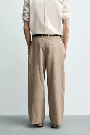 Брюки Relaxed Fit изо льна и хлопка