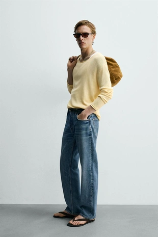 Свитер Relaxed Fit из рельефной ткани- Заказать в России