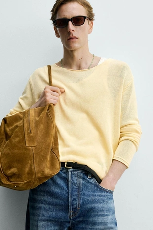 Свитер Relaxed Fit из рельефной ткани- Заказать в России