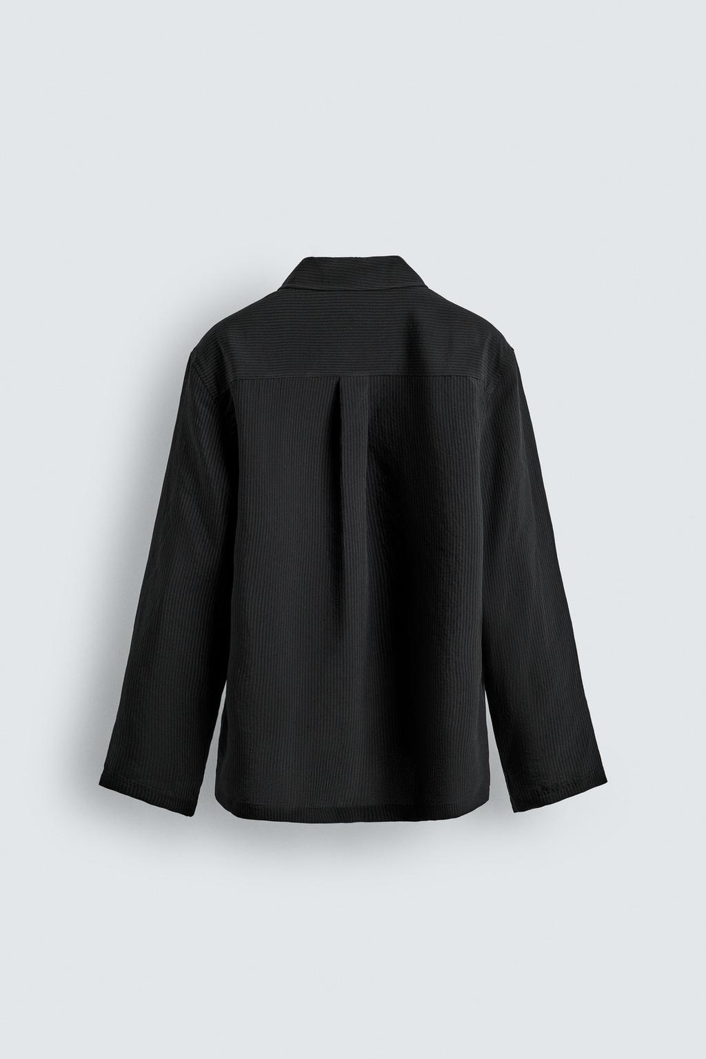 КУРТКА-РУБАШКА ИЗ ЖАККАРДА В ПОЛОСКУ