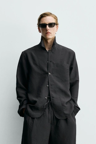 Куртка-рубашка из жаккарда в полоску- Заказать в России