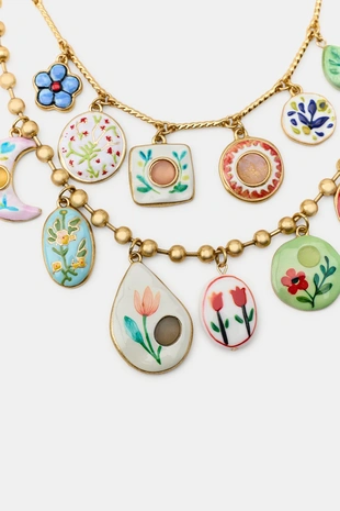 Набор из 2 колье с подвесками из смолы- Заказать в России