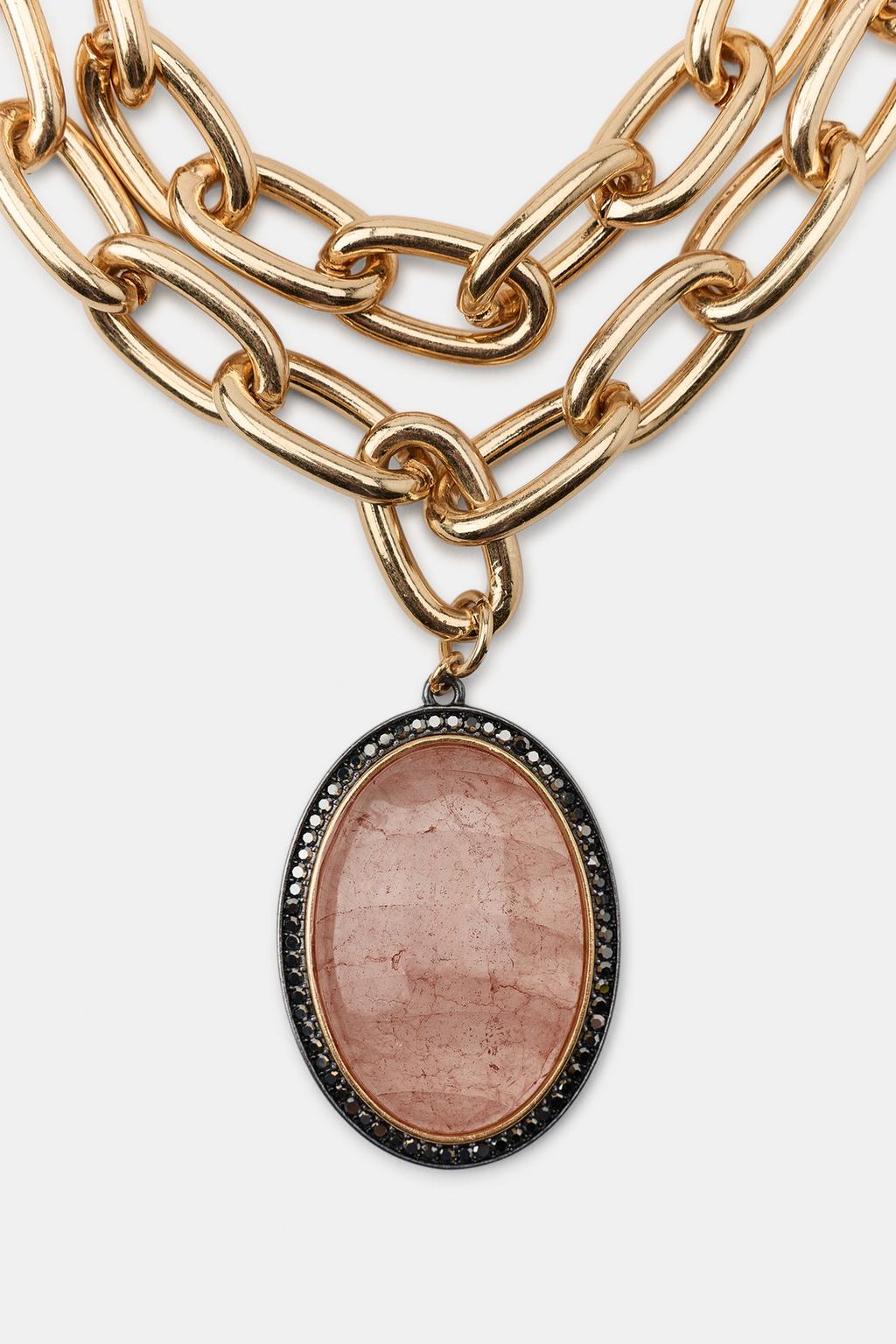 Набор из 2 макси ожерелий с камнями