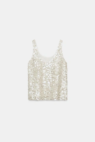 Топ на бретелях с пайетками- Заказать в России