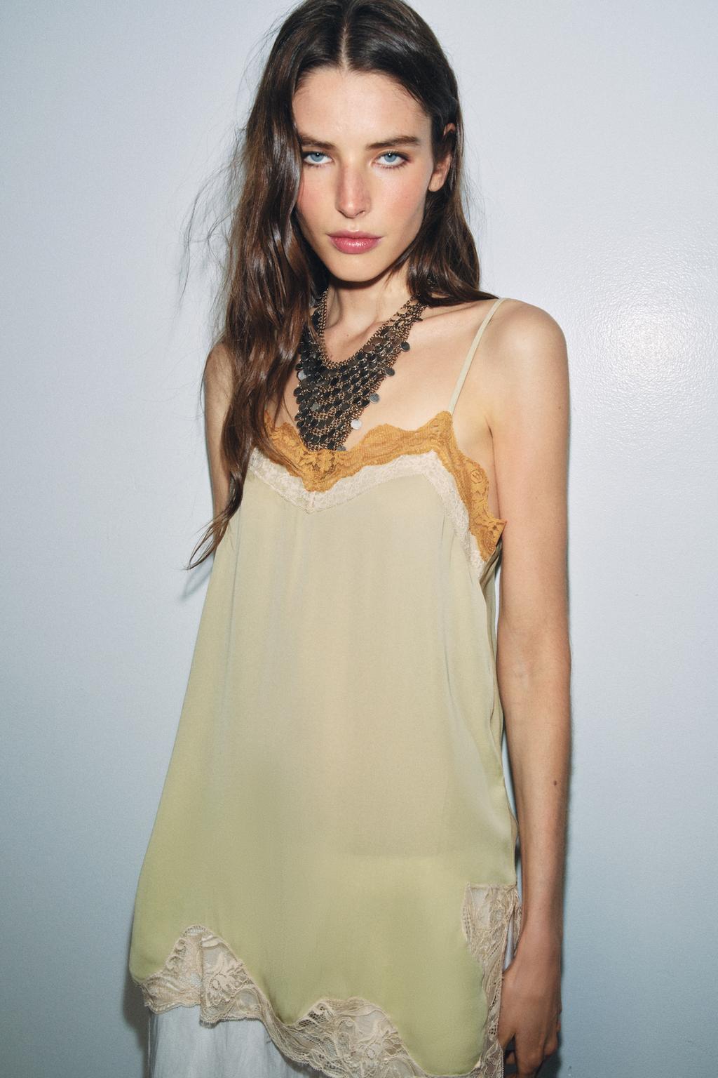 ТОП НА БРЕТЕЛЯХ С КРУЖЕВОМ — ZW COLLECTION