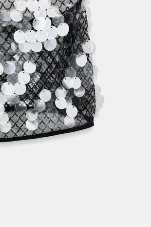 Укороченный топ с пайетками- Заказать в России