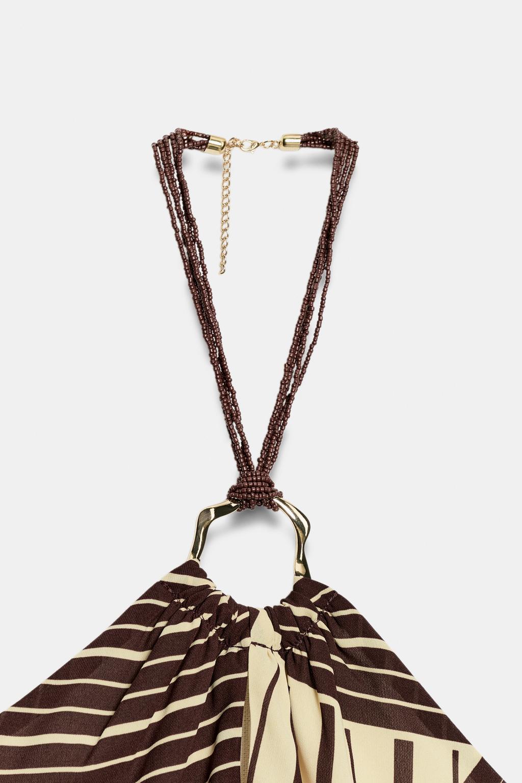 ТОП С ГОРЛОВИНОЙ ХАЛТЕР И БУСИНАМИ