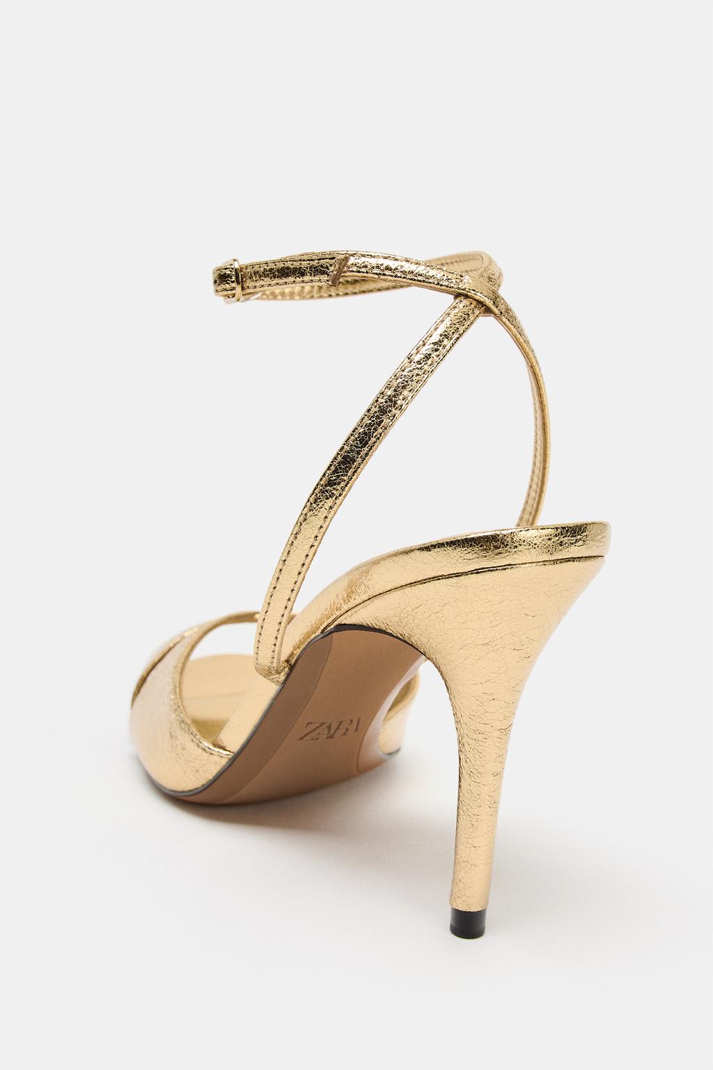 БОСОНОЖКИ НА КАБЛУКЕ С МЕТАЛЛИЧЕСКИМ БЛЕСКОМ