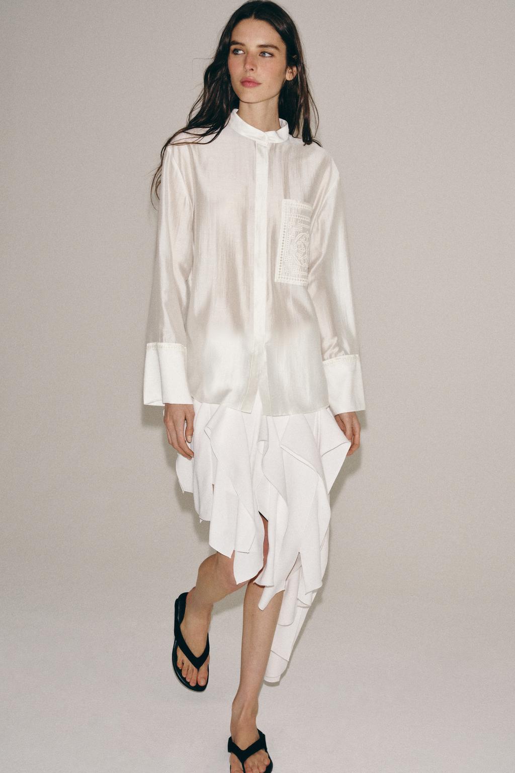 РУБАШКА С ВЫШИВКОЙ И КАРМАНОМ — ZW COLLECTION