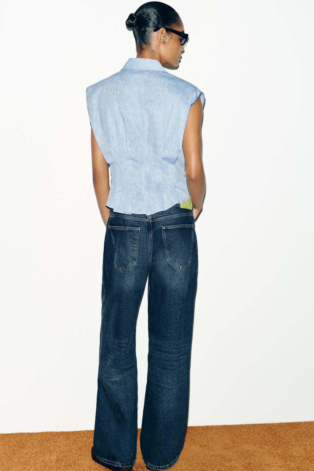 ТОП ИЗ ЛЬНА С ВЫТАЧКАМИ