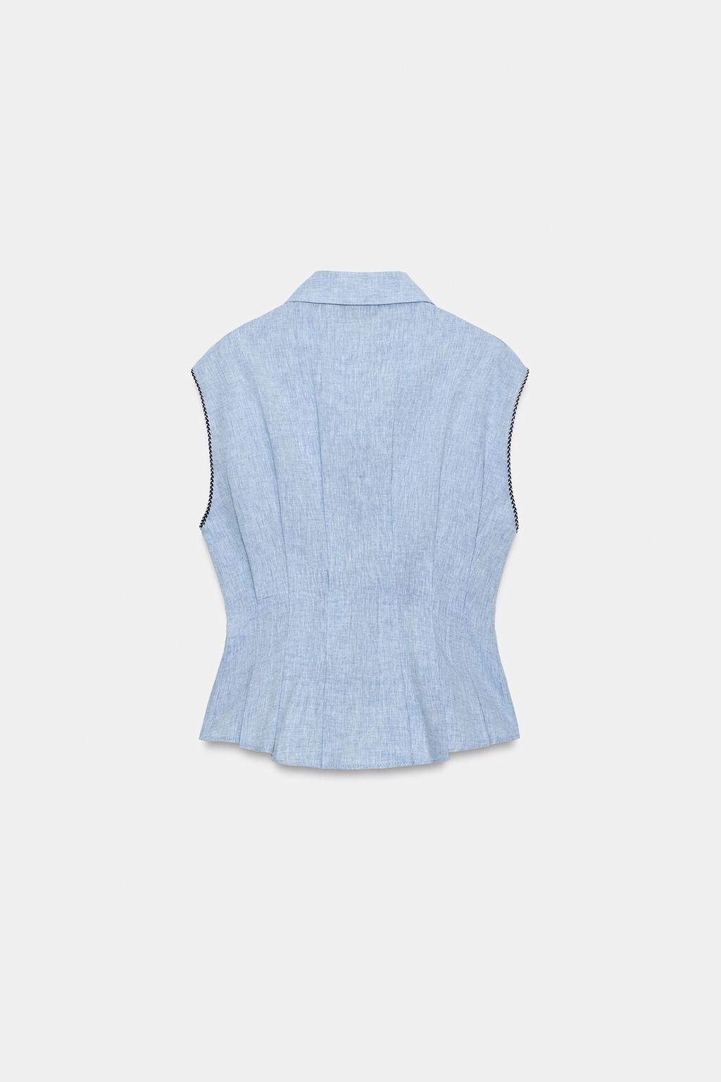 ТОП ИЗ ЛЬНА С ВЫТАЧКАМИ