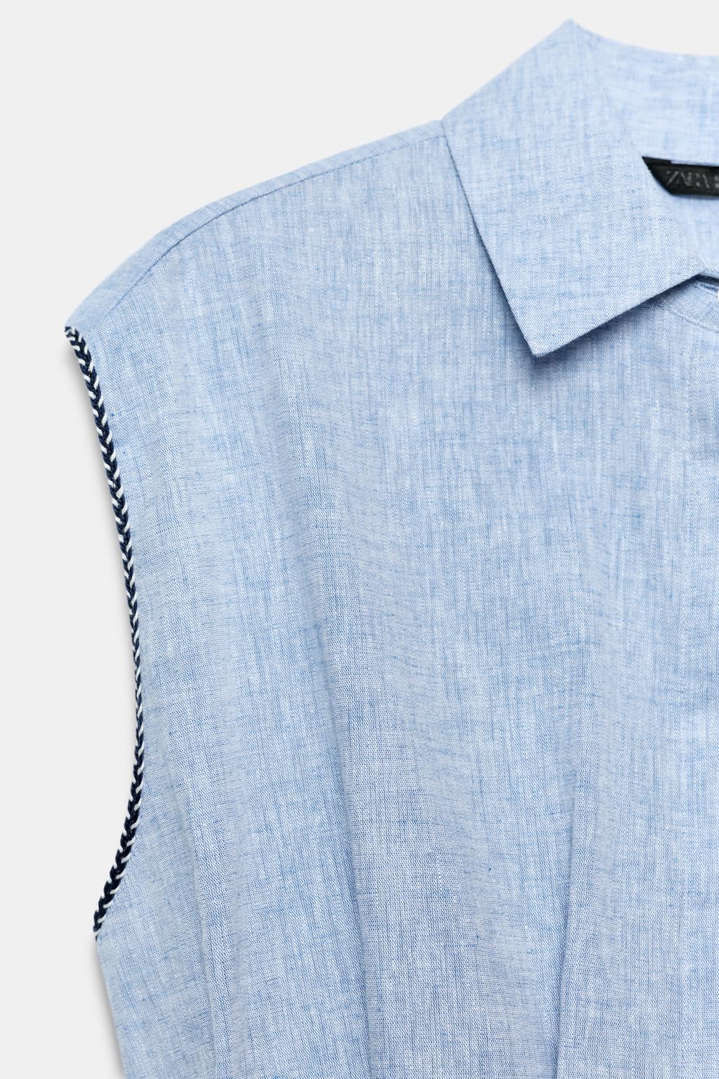 ТОП ИЗ ЛЬНА С ВЫТАЧКАМИ