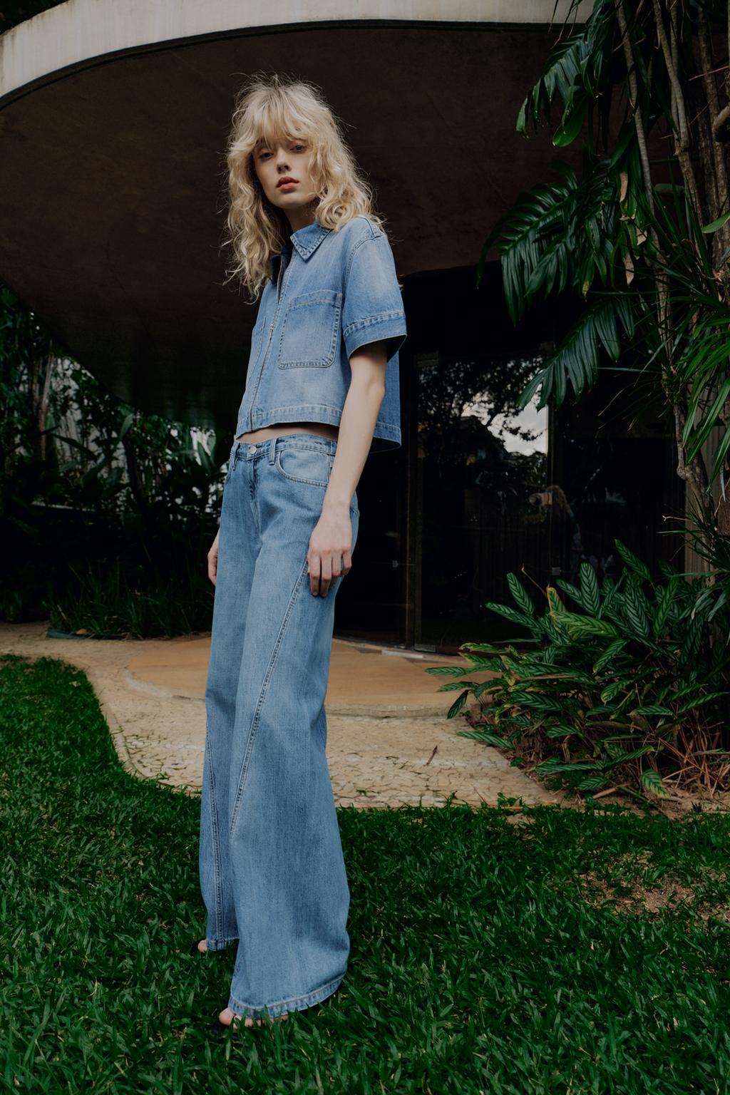 ДЖИНСОВАЯ РУБАШКА Z1975 С КОРОТКИМ РУКАВОМ