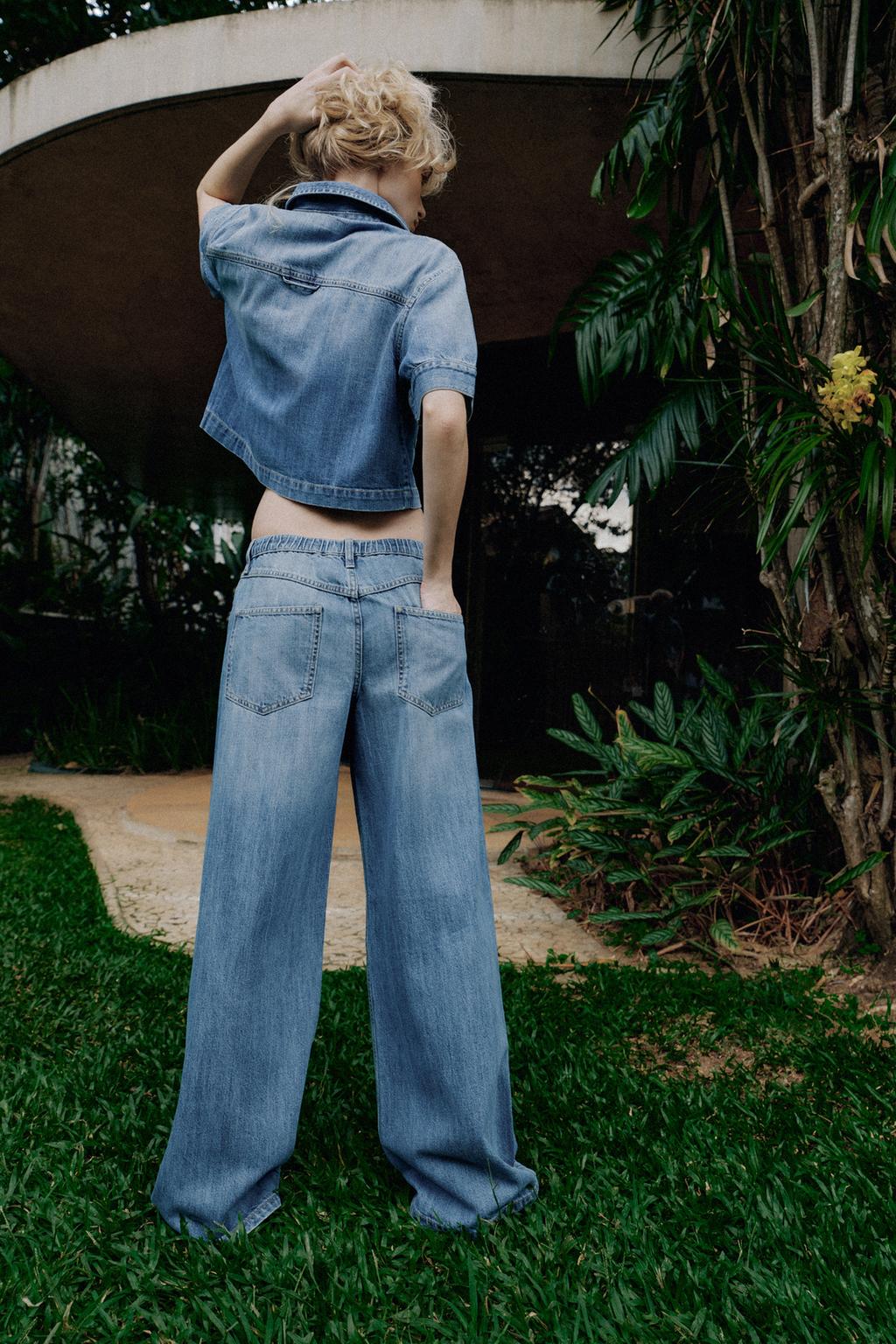 ДЖИНСОВАЯ РУБАШКА Z1975 С КОРОТКИМ РУКАВОМ