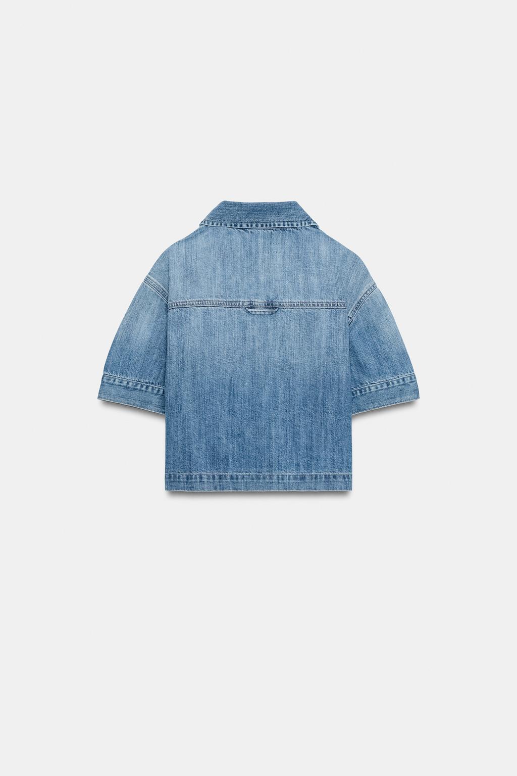 ДЖИНСОВАЯ РУБАШКА Z1975 С КОРОТКИМ РУКАВОМ