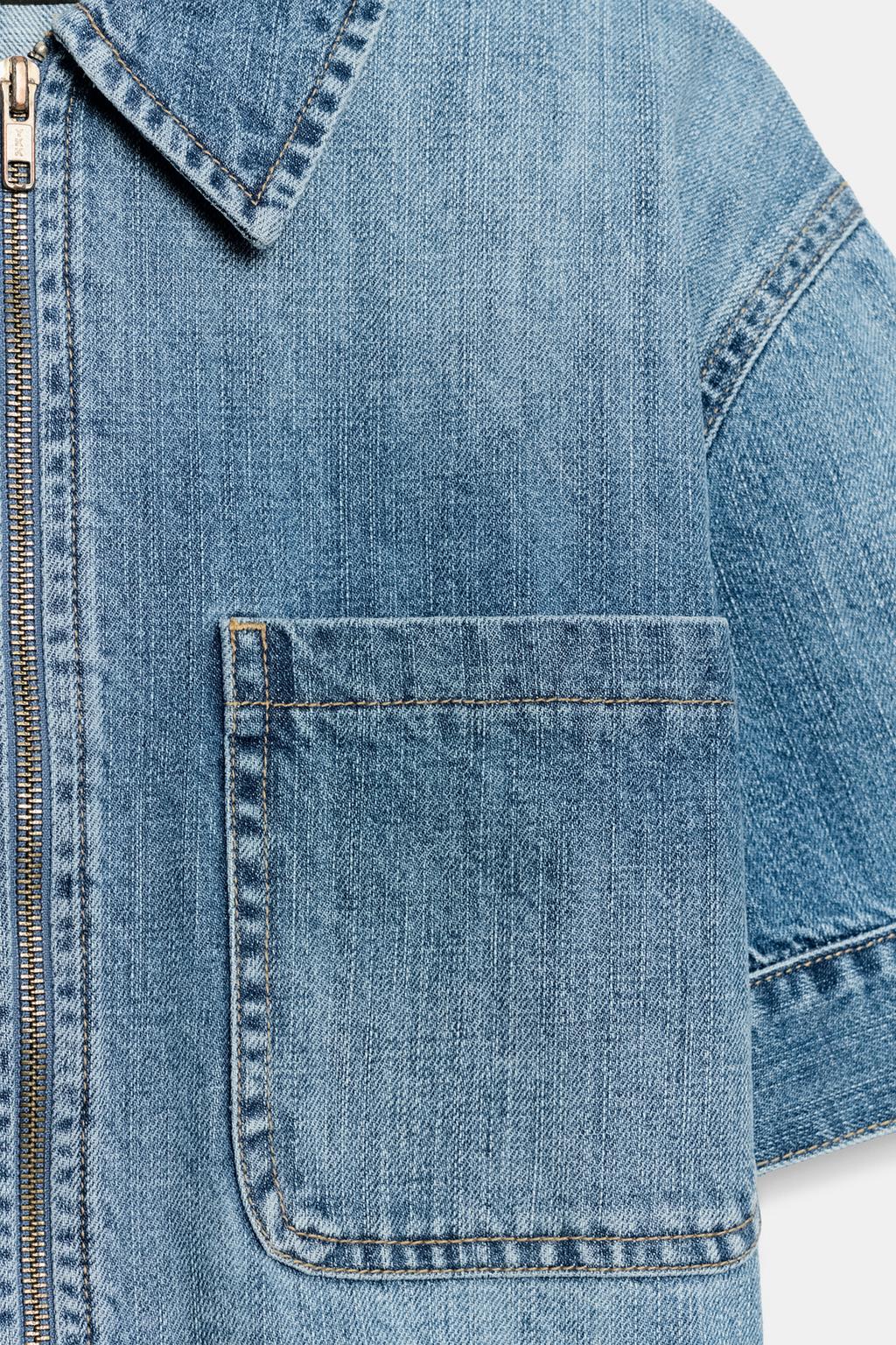 ДЖИНСОВАЯ РУБАШКА Z1975 С КОРОТКИМ РУКАВОМ