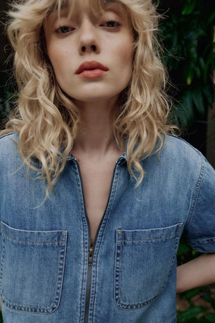 Джинсовая рубашка Z1975 с коротким рукавом- Заказать в России