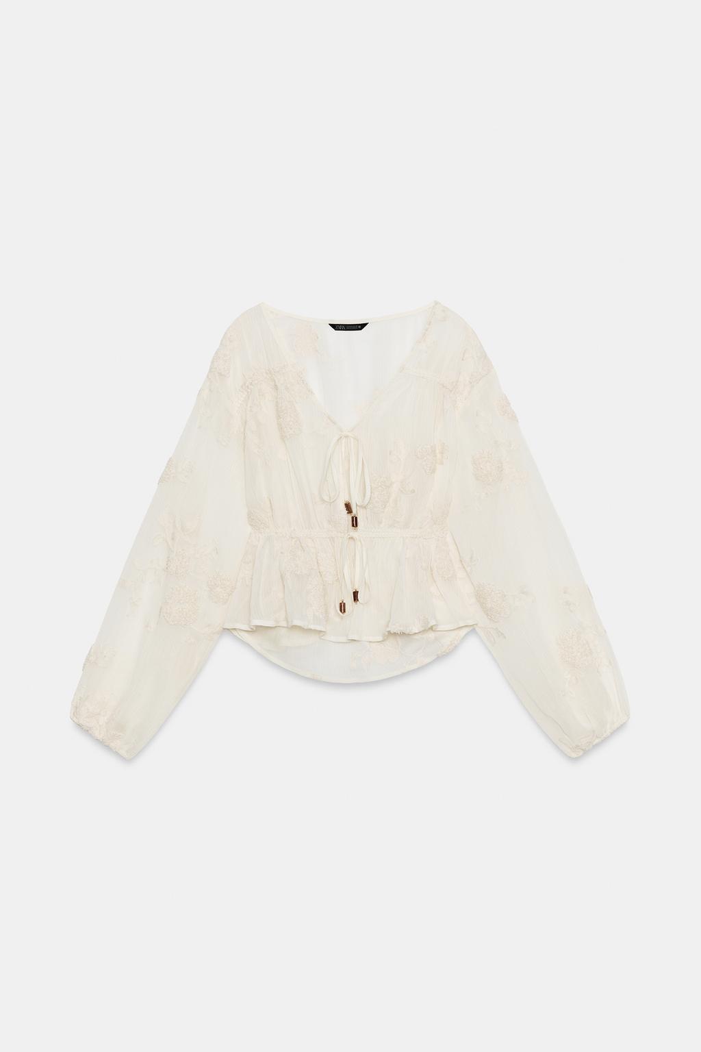 ПОЛУПРОЗРАЧНАЯ БЛУЗА С ВЫШИВКОЙ