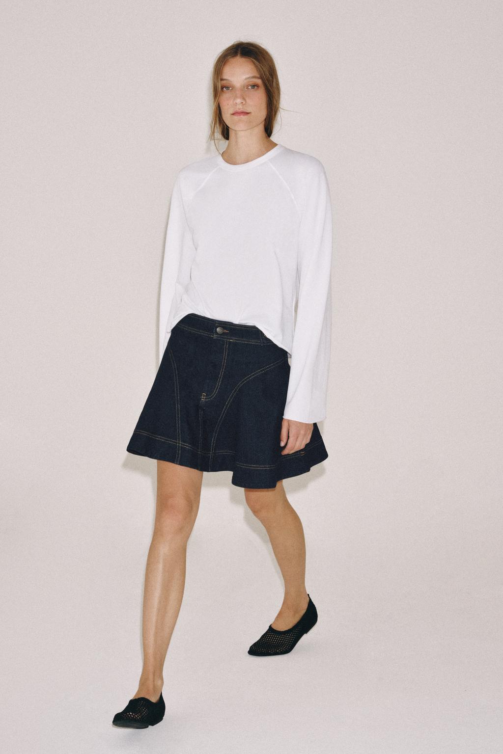 КОРОТКАЯ ДЖИНСОВАЯ ЮБКА — ZW COLLECTION