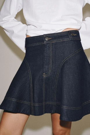 Короткая джинсовая юбка — коллекция Zara «Zw»- Заказать в России