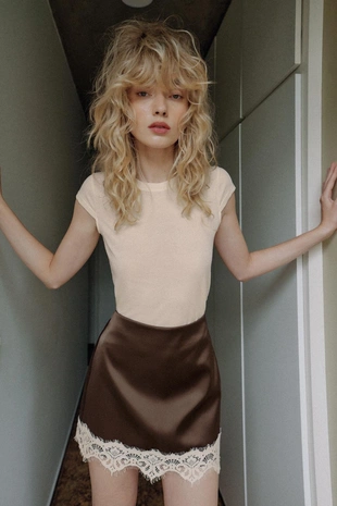 Юбка-шорты с кружевной отделкой- Заказать в России