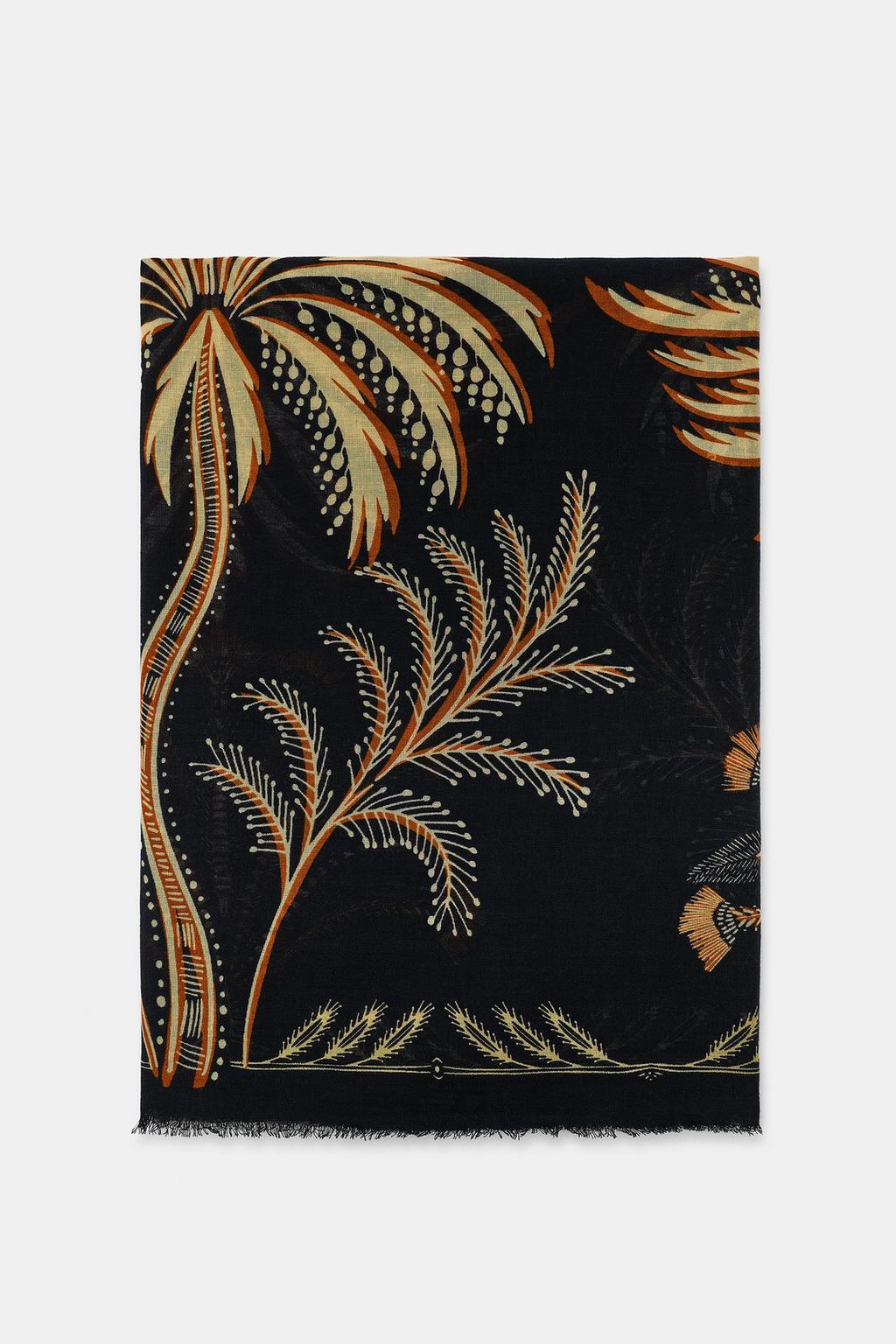 ШАРФ ИЗ ЛЬНА С ПРИНТОМ