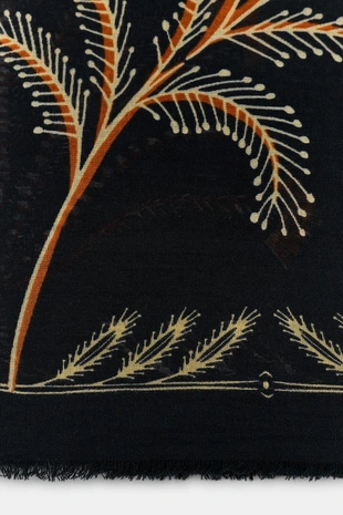 Шарф из льна с принтом- Заказать в России