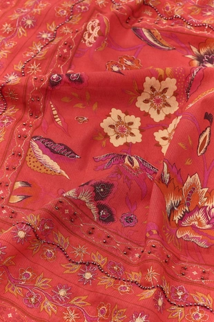 Платок с вышивкой и бисером- Заказать в России