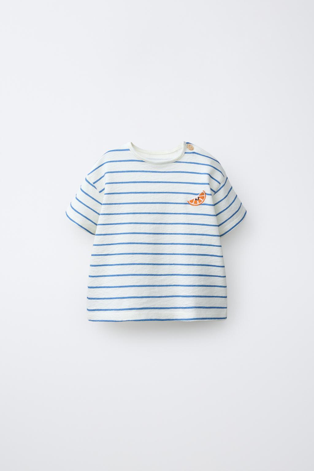 МАЙКА В ПОЛОСКУ С ВЫШИВКОЙ «МАНДАРИН»