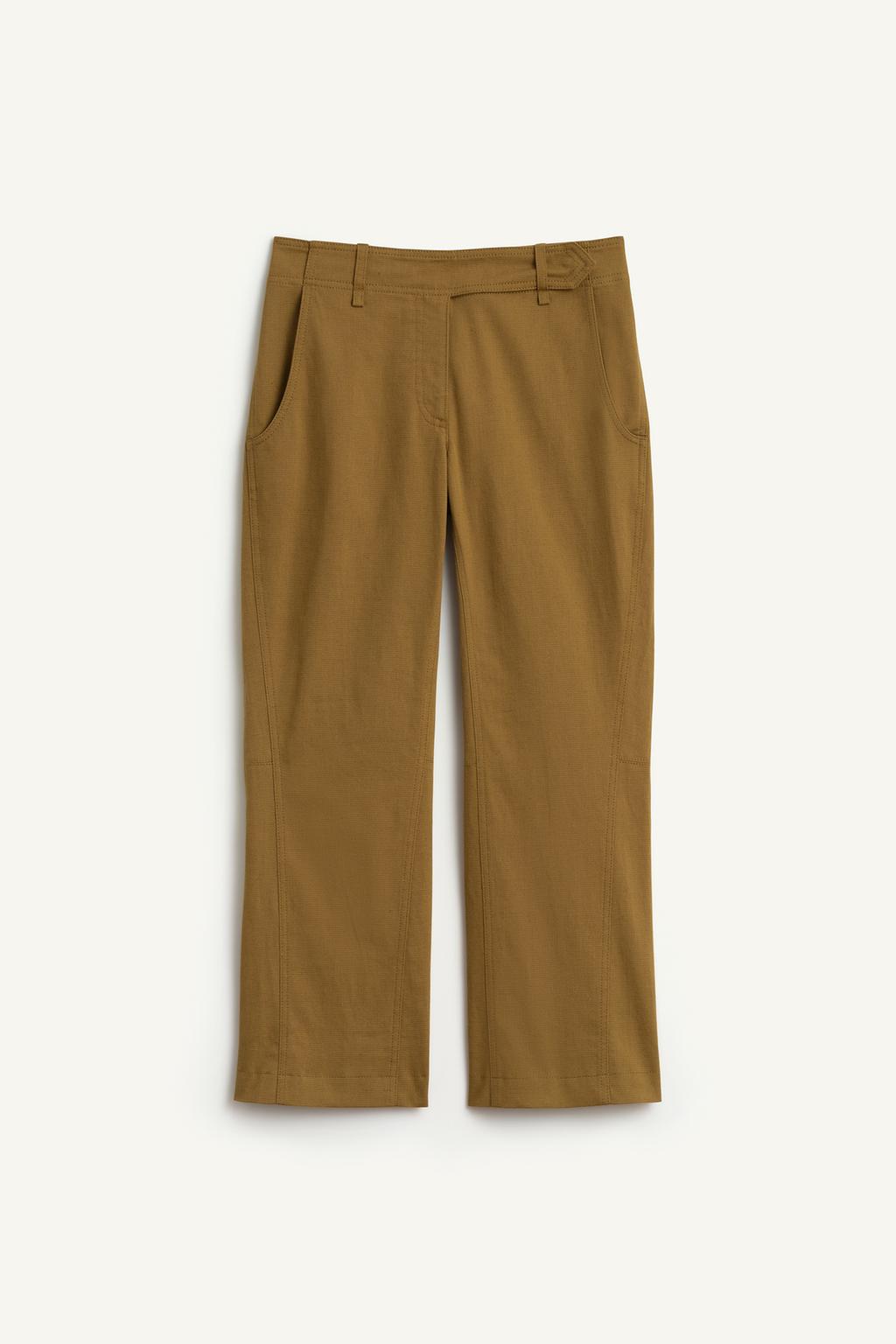 Узкие брюки из льна