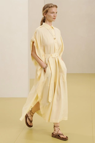 Платье миди с воротником и карманами- Заказать в России