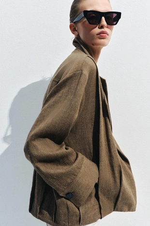 Бомбер из льна с карманом — Zw Collection- Заказать в России