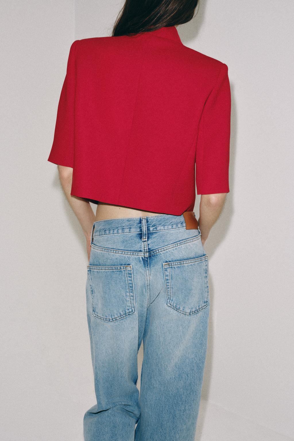 УКОРОЧЕННЫЙ БЛЕЙЗЕР С КОРОТКИМИ РУКАВАМИ — ZW COLLECTION