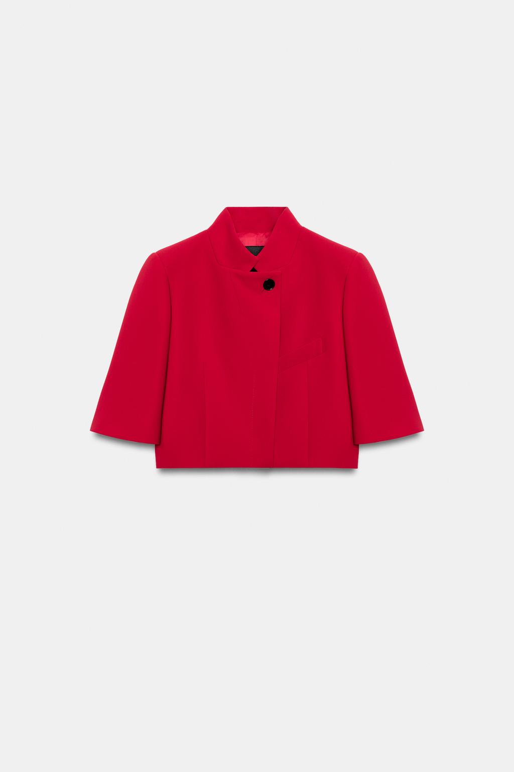 УКОРОЧЕННЫЙ БЛЕЙЗЕР С КОРОТКИМИ РУКАВАМИ — ZW COLLECTION