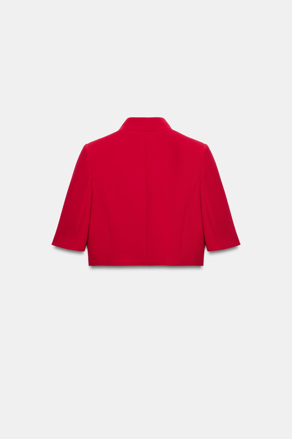 УКОРОЧЕННЫЙ БЛЕЙЗЕР С КОРОТКИМИ РУКАВАМИ — ZW COLLECTION