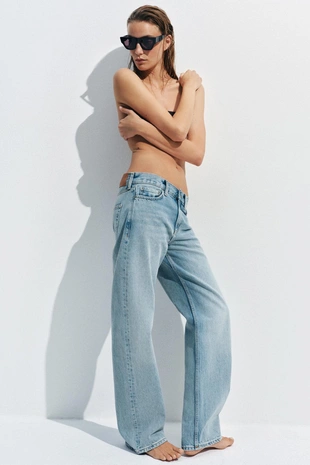 Джинсы прямого кроя с низкой посадкой — коллекция Zara «Zw»- Заказать в России