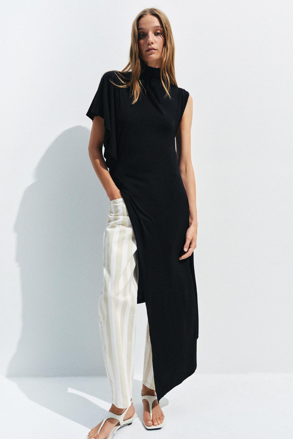 ЗАУЖЕННЫЕ ДЖИНСЫ В ПОЛОСКУ СО СРЕДНЕЙ ПОСАДКОЙ — ZW COLLECTION