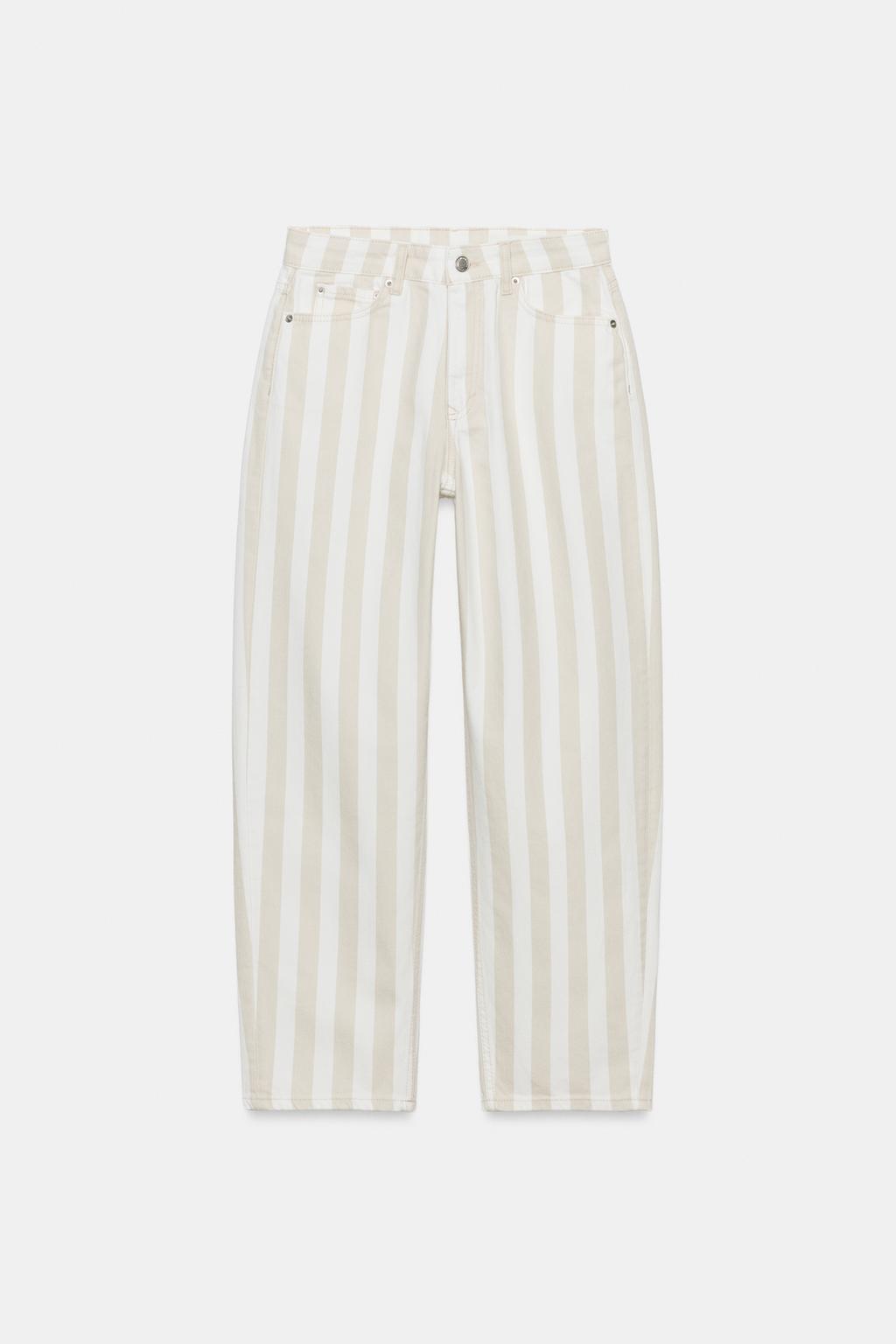 ЗАУЖЕННЫЕ ДЖИНСЫ В ПОЛОСКУ СО СРЕДНЕЙ ПОСАДКОЙ — ZW COLLECTION