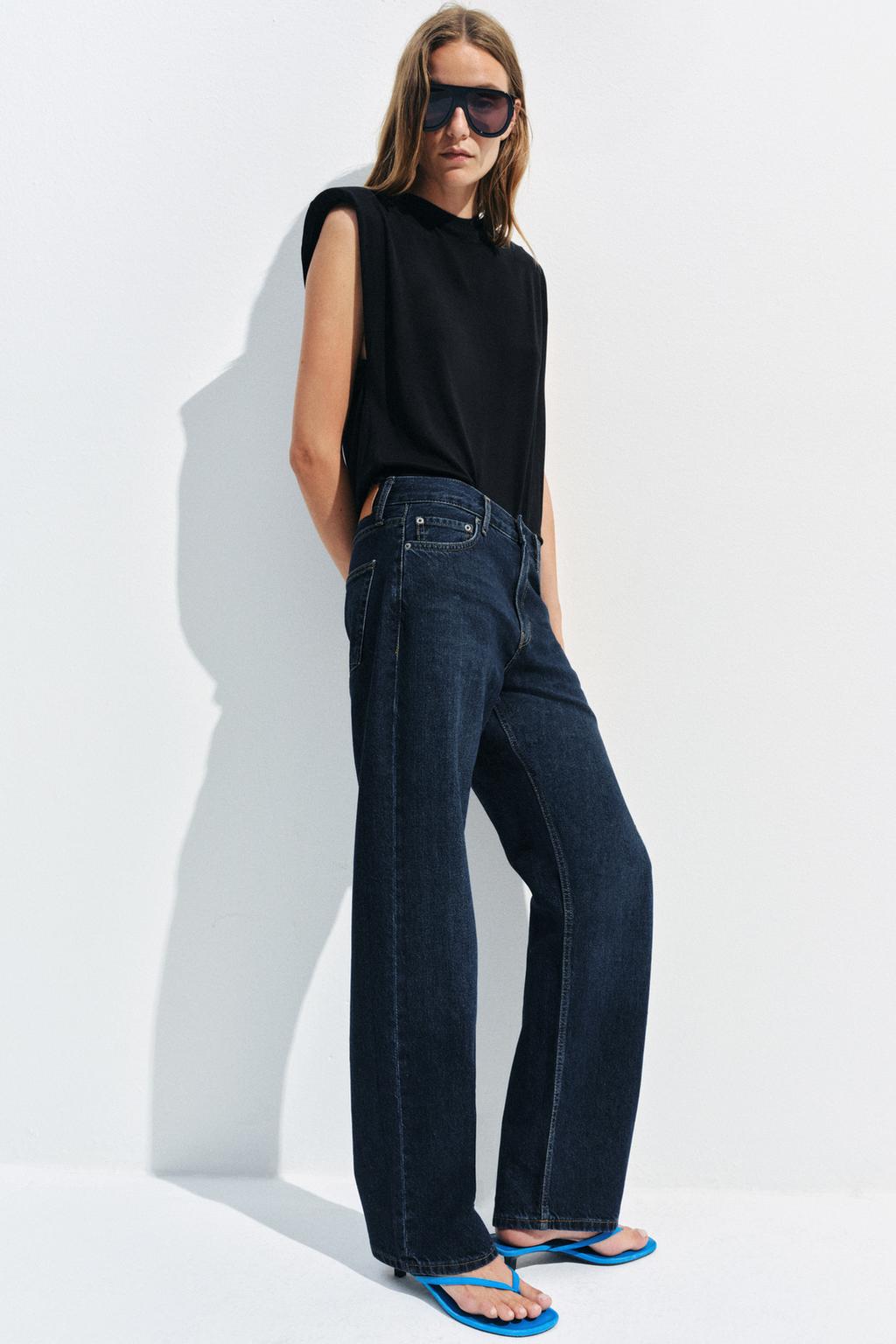 yso9 Zara Джинсы прямого кроя с низкой посадкой — коллекция zara «zw