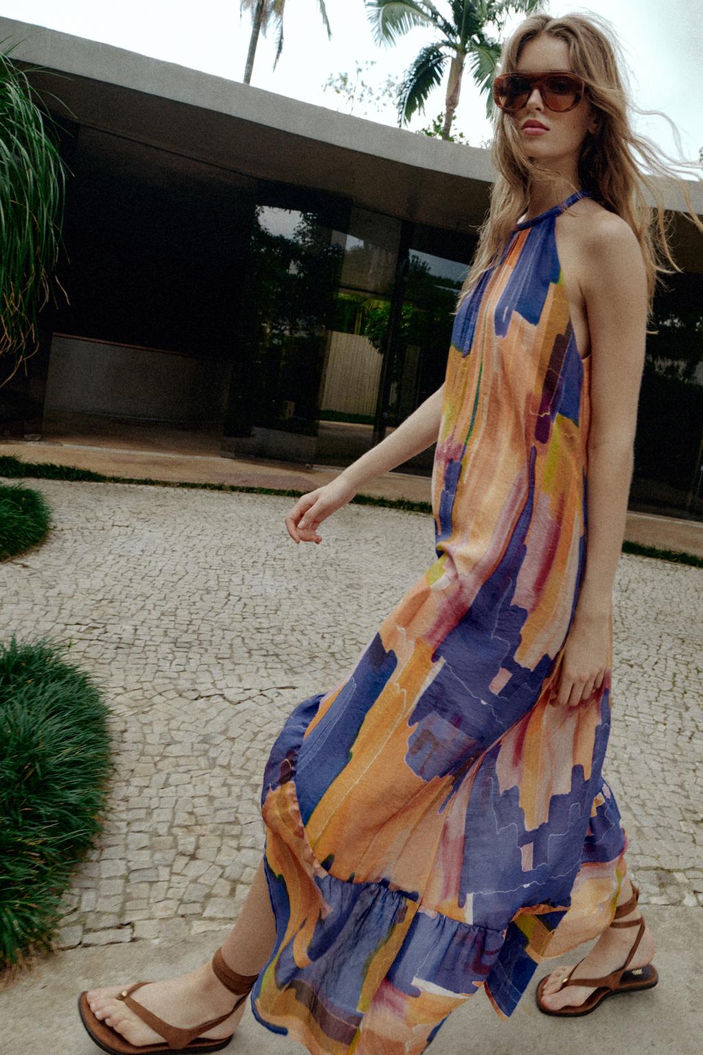 ПЛАТЬЕ С АСИММЕТРИЧНЫМ НИЗОМ И ПРИНТОМ