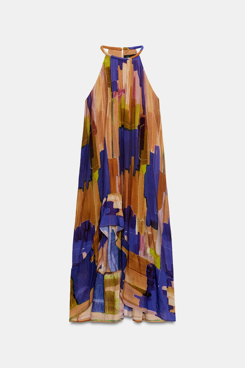 ПЛАТЬЕ С АСИММЕТРИЧНЫМ НИЗОМ И ПРИНТОМ